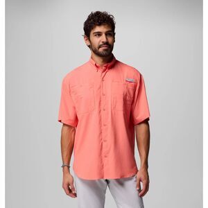 Columbia Sportswear Mens Button Up Shirt‎ XL Pink PFG Tamiami Fishing Outdoors